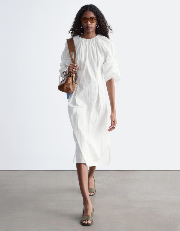 & Other Stories - Sculptural Drawstring Midi Dress