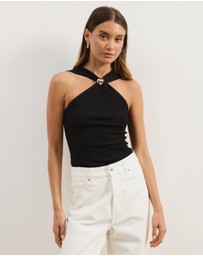 Atmos&Here - Poppy Cross Over Knit Halter Tank