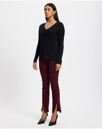 Lindsay Nicholas New York - V-Neck Cable Sweater
