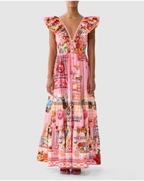 Camilla - Tiered Dress With Neck Frill