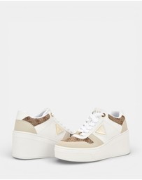 GUESS - Rozinn Lace-Up Platform Wedge Sneakers