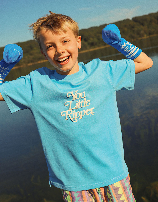 Skwosh - Little Ripper Boys Regular Tee in Light Blue