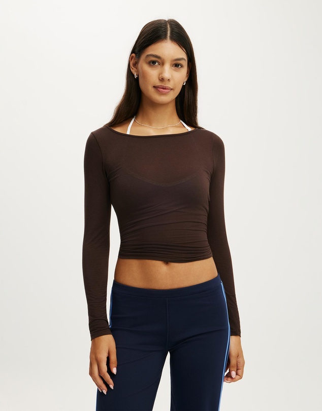 Cotton On Body Active - Active Sheer Boat Neck Longsleeve
