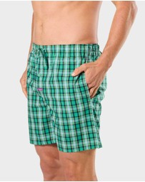 Mitch Dowd - Mitchdowd Mens 2 Pack Sleep Shorts - Hot Dog Print & Green Check