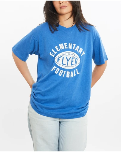 Vintage by The Real Deal - Pre Loved - Vintage 80s Elementary Flyer Football Tee