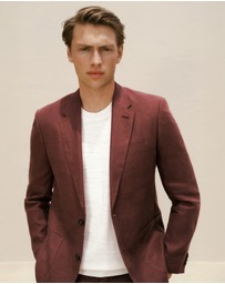 Trenery - Regular Fit Belgian Linen Blazer in Espresso