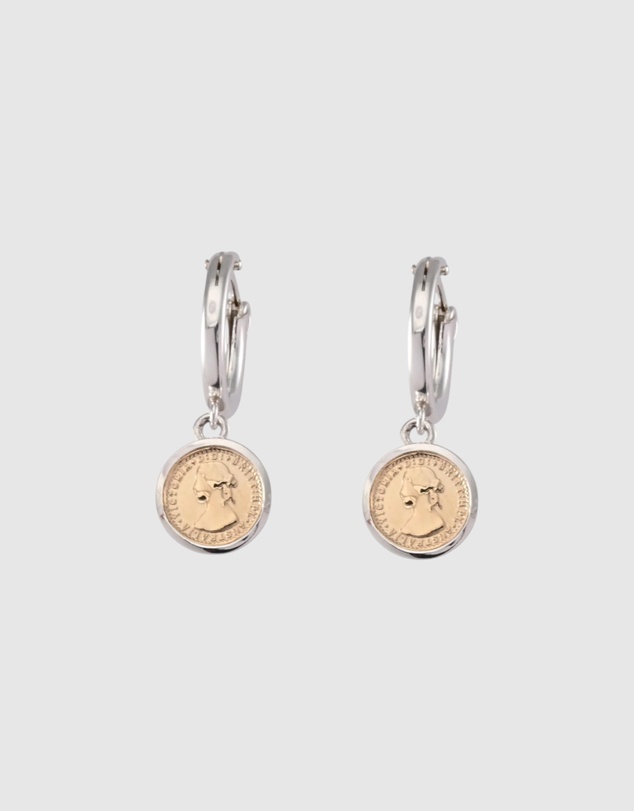 Von Treskow - Hinged Hoop Earrings (15MM) with Micro Coins