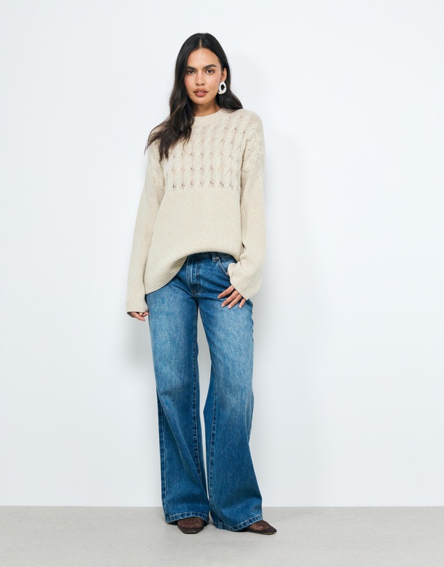 AERE - Jada Wool Blend Cable Knit Jumper