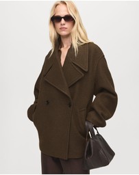 M.N.G - Oversized Wool Coat With Maxi Lapels