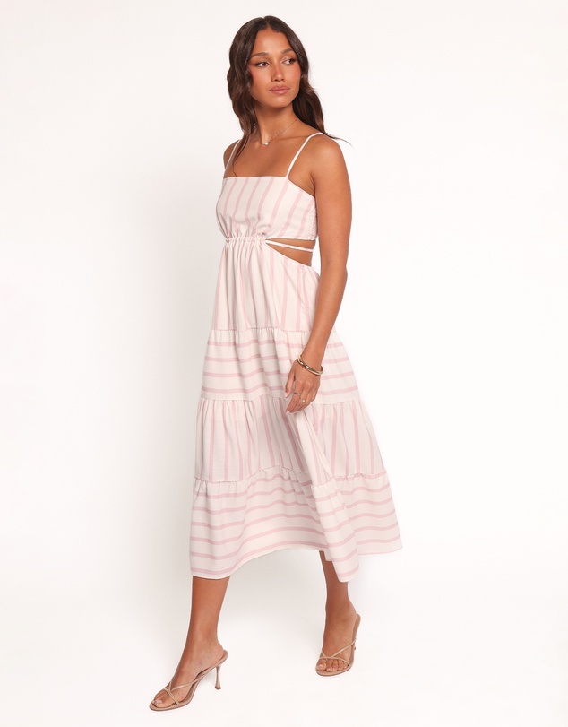 Petal & Pup - Evelin Midi Dress - Pink Stripe