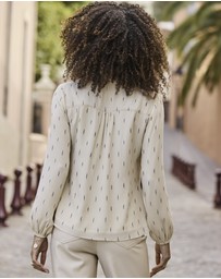 Sosandar - Fleck Print Chiffon Shirt