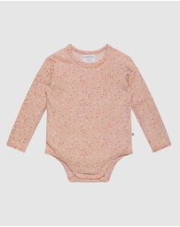Kynd Baby - Comfy Bodysuit Long Sleeve in Pink Heart