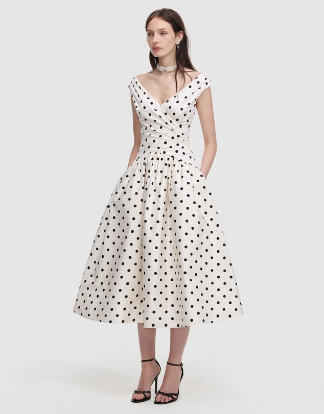 Self Portrait - Polka Dot Cotton Midi Dress