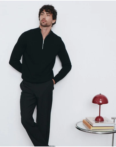 SABA - Franklin Quarter Zip Wool Knit Polo