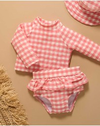 Purebaby - Printed Long Sleeve Rashie Set- Kids-Babies