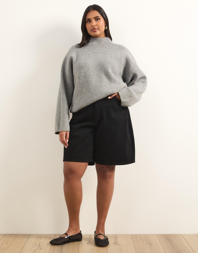 Atmos&Here Curvy - Ada Bermuda Denim Shorts