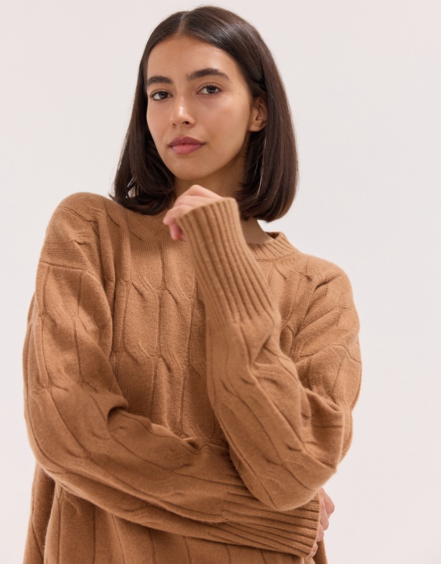 Cloth & Co. - The Cable Knit Jumper Sandalwood