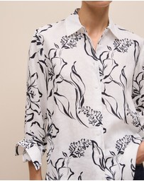 Trenery - Iluna Linen Shirt in Marshmallow