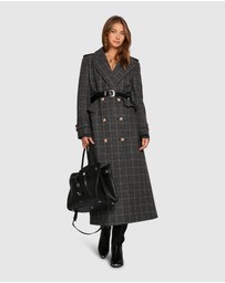 Belle & Bloom - Command Wool Blend Double Breast Maxi Coat