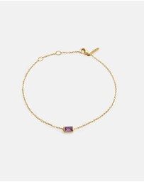 Kirstin Ash - Baguette Birthstone Bracelet February Amethyst