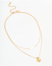 Lovisa - Waterproof Gold Plated Stainless Steel Bar & Coin Pendant Necklace