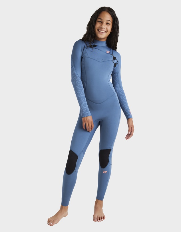 Billabong Kids - Girls 8 to 14 3/2mm Synergy Natural Chest Zip Wetsuit