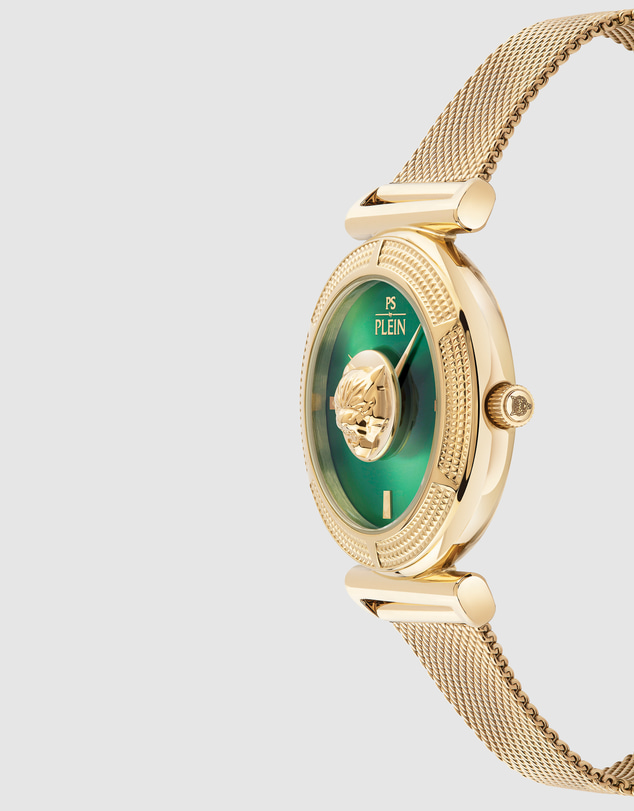 Plein Sport - Plein Sport Opium Mirage 38mm Green Dial Gold-Tone Mesh Band Watch