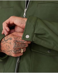 Zanerobe - Faux Leather Aviator Jacket Forest