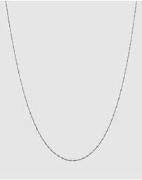 Kuzzoi - ICONIC EXCLUSIVE - Necklace Men Basic Link Chain Twisted in 925 Sterling Silver Oxidised