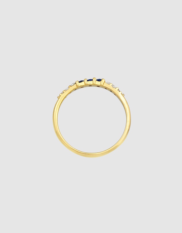 Elli Jewelry - Sapphire Band Ring in Gold-Plated 925 Silver