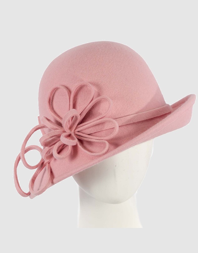 Max Alexander - Winter Felt Pink Cloche Hat