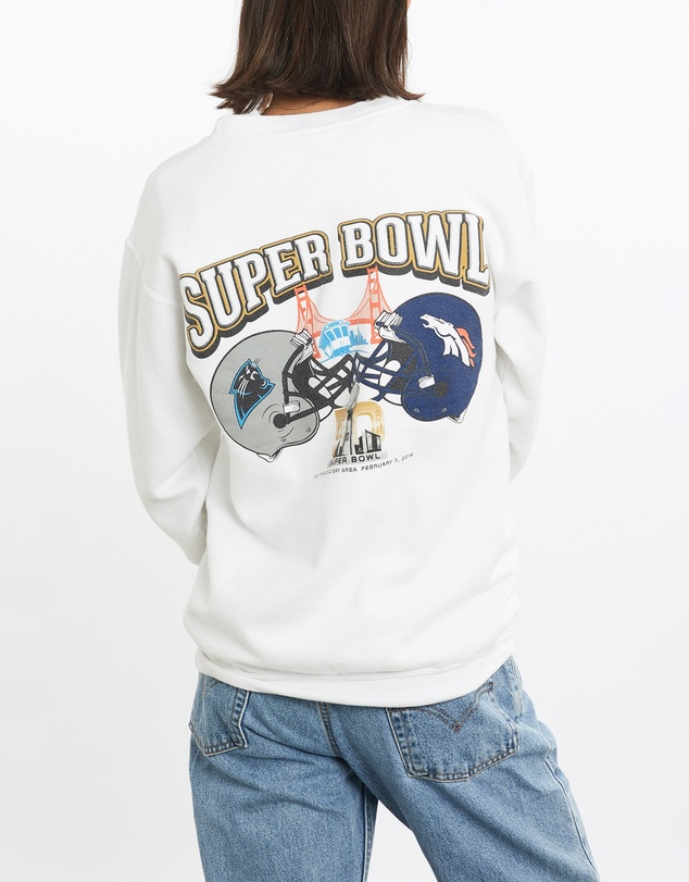 Vintage by The Real Deal - Pre Loved - Vintage NFL Panthers vs Broncos Super Bowl Sweatshirt