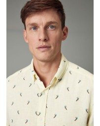 NEXT - Linen Blend Printed Short Sleeve Shirt