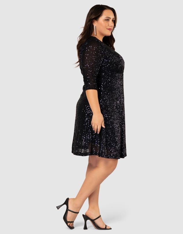 Pink Dusk by Curve Project - Are You Jelly Sequin Dress
