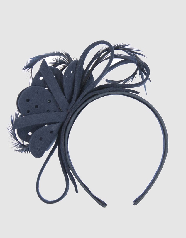 Max Alexander - Felt Navy Flower Fascinator