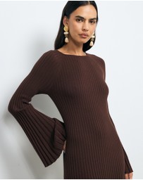 AERE - Indi Accordian Pleated Organic Knit Dress