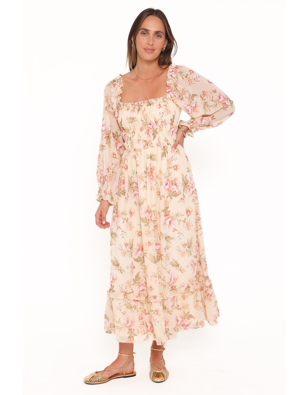 Petal & Pup - Aine Midi Dress - Cream Floral