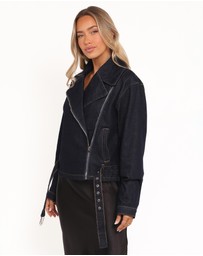 Petal & Pup - Mira Denim Moto Jacket - Dark Indigo