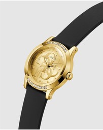 GUESS - Guess Ladies Black Gold Tone 36mm Analogue Watch