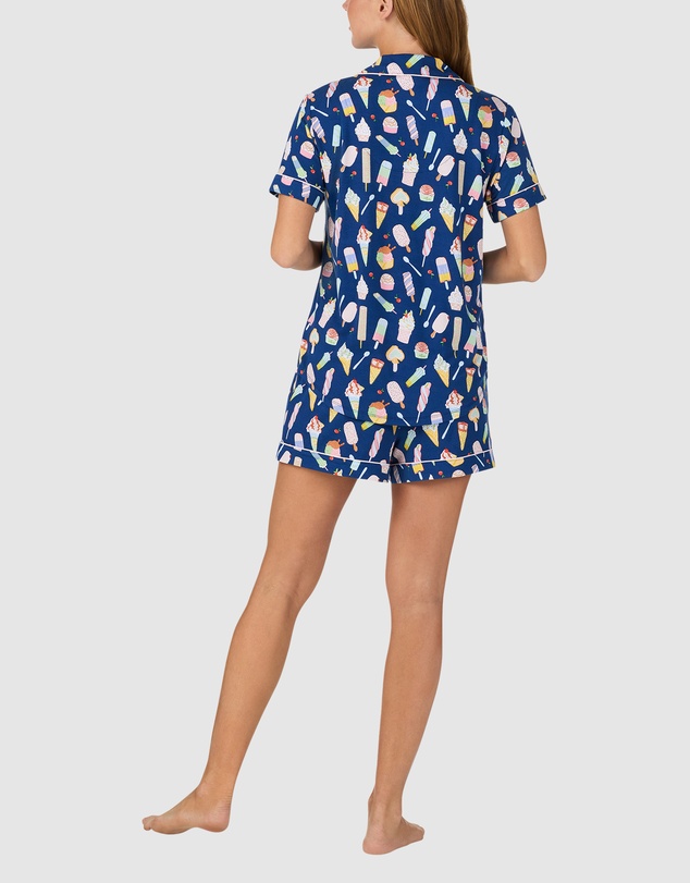 Kate Spade - Printed Modal Button Up Short Sleeve Short Pyjama Set