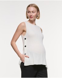 Soon Maternity - Collette Linen Knit Feeding Tank