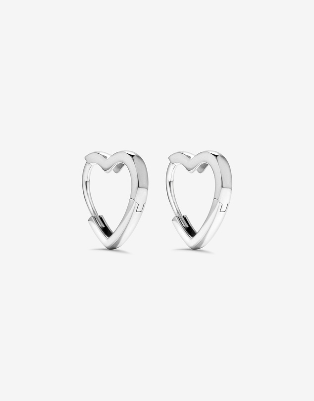 Michael Hill - 11mm Heart Shape Huggie Earrings in Sterling Silver