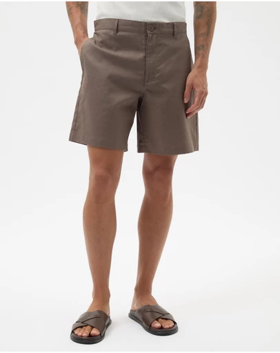 AERE - Tailored Linen Blend Shorts