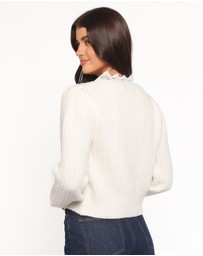Petal & Pup - Silvie Lace Front Tie Cardigan - Cream