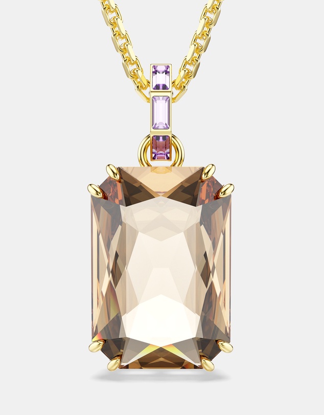 Swarovski - Millenia Pendant, Octagon Cut, Caramel, Gold-tone-Plated