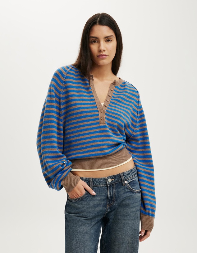 Cotton On - Everfine Oversized Henley Knit