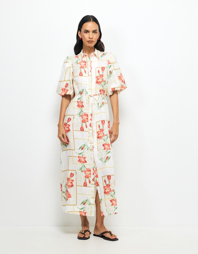 AERE - Asha Linen Midi Shirt Dress