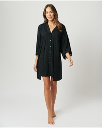 UNE PIECE - Lace Trim Modal Shirt Nightie