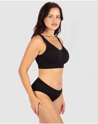 B Free Intimate Apparel - Wide Strap Wirefree Bra with Fixed Comfort Cups (A-B-C-D) Cup
