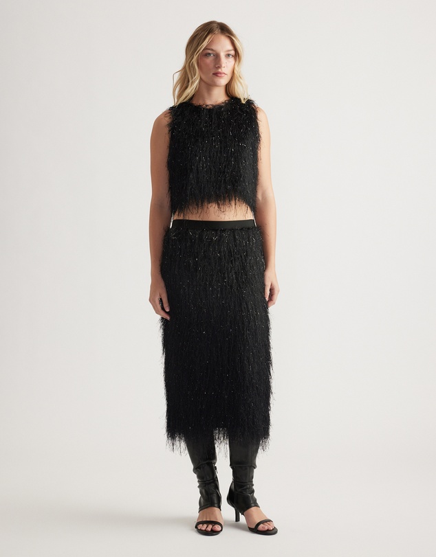 Decjuba - Rue Lurex Fringed Shell Top
